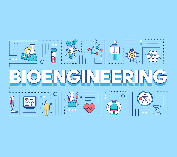 Bioengenharia Palavra Conceitos Banner Biotecnologia Biologia Molecular Engenharia Biomédica Apresentação — Vetor de Stock