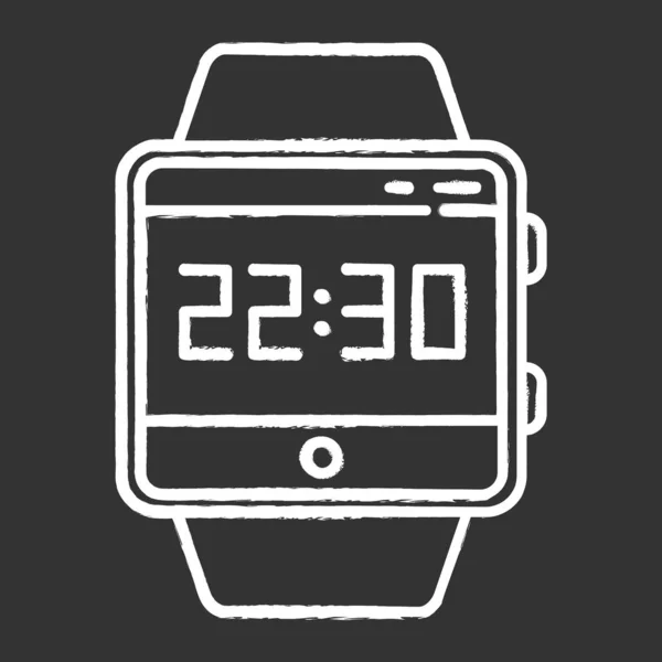 Aktuelle Zeit Smartwatch Kreide Symbol Fitness Armband Fähigkeit Modernes Gerät — Stockvektor