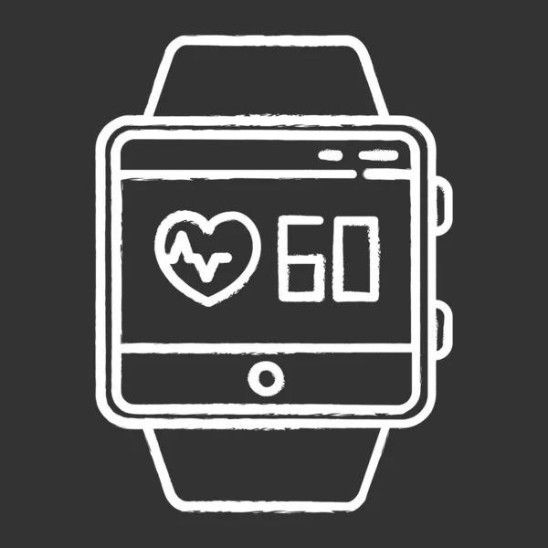 Fréquence Cardiaque Suivi Smartwatch Fonction Craie Icône Indicateurs Santé Mesure — Image vectorielle