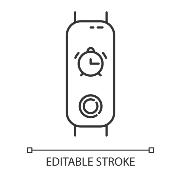 Фітнес Трекер Лінійною Піктограмою Функції Будильника Оздоровчий Пристрій Гаджет Можливістю — стоковий вектор