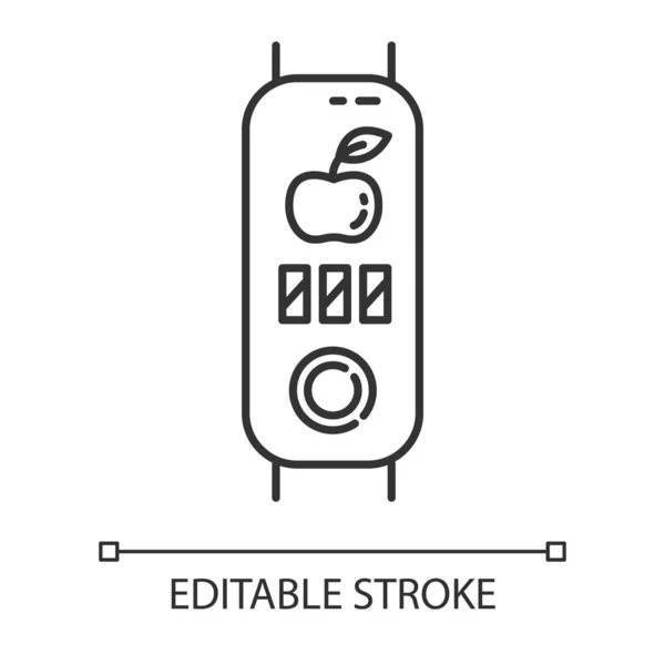 Фітнес Трекер Калоріями Лінійної Піктограми Оздоровчий Пристрій Моніторингом Харчування Можливістю — стоковий вектор