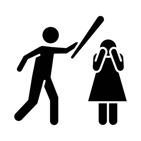 Насильство Проти Жіночої Ікони Гліфа Жіноче Насильство Домагання Знущання Чоловік — стоковий вектор