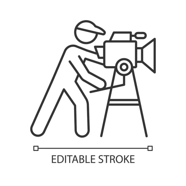 Icono Lineal Industria Cinematográfica Asuntos Cinematográficos Cinematografía Mundo Del Espectáculo — Vector de stock