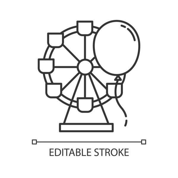 Icono Lineal Industria Del Entretenimiento Zona Recreo Parque Atracciones Feria — Vector de stock