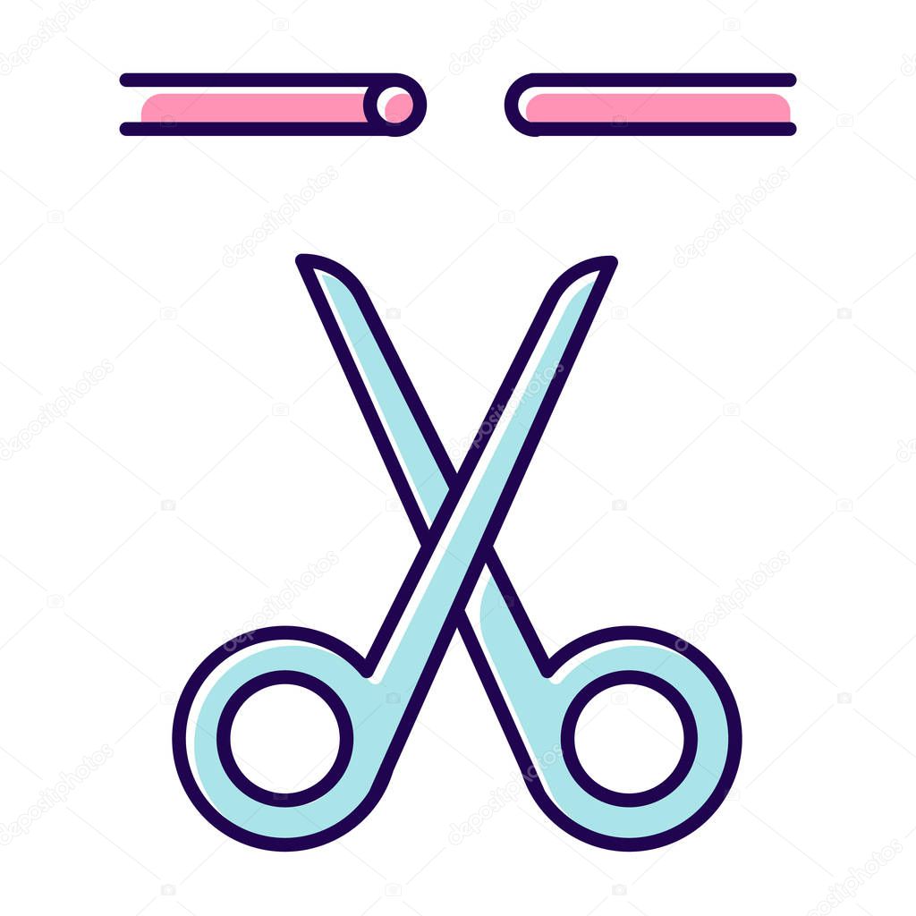 Sterilisation color icon. Fallopian tubes blocked and removed. Vasectomy. Male preservative method with surgical procedure. Safe sex. Permanent pregnancy prevention. Isolated vector illustration