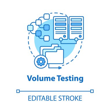 Ses denemesi turkuaz konsept simgesi. Yazılım geliştirme sahne fikri ince çizgi çizimi. Sistem performansını analiz et. Veri artışı Sel testi. Vektör izole çizim. Düzenlenebilir vuruş