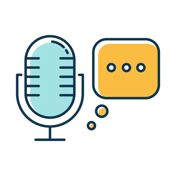 Mavi Ses Kaydedici Renk Simgesi Konuşma Tanıma Fikri Modern Mikrofon — Stok Vektör