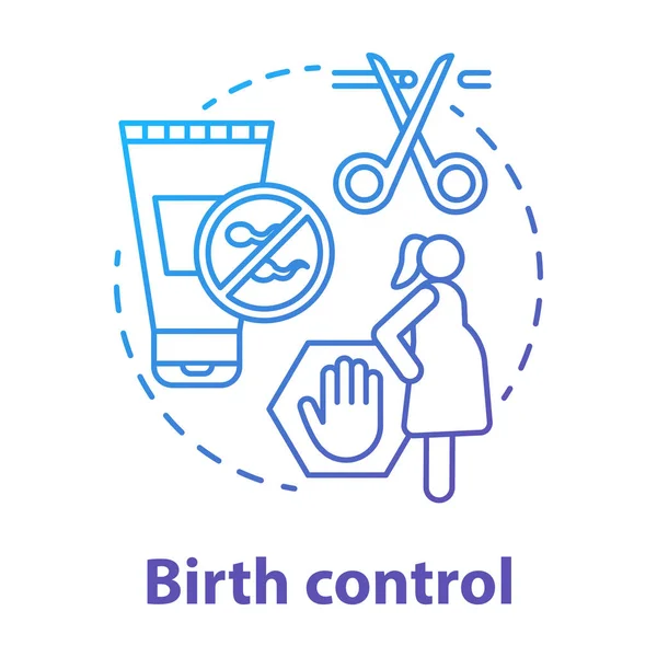 Controle Natalidade Ícone Conceito Gradiente Azul Ideia Contracepção Ilustração Linha —  Vetores de Stock