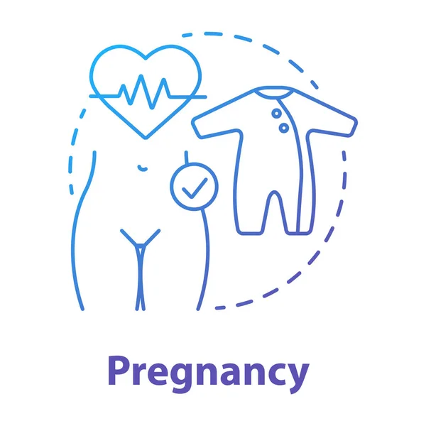 Embarazo Icono Concepto Gradiente Azul Idea Maternidad Ilustración Línea Delgada — Archivo Imágenes Vectoriales