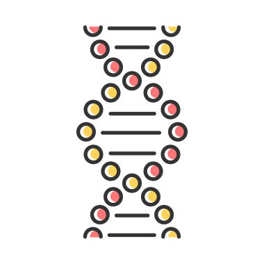 DNA sarmal renk ikonu. Birleştirilmiş noktalar, çizgiler. Deoksiribonükleik, 