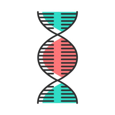 DNA sarmal renk ikonu. Deoksiribonükleik, nükleik asit sarmalı. Spi!