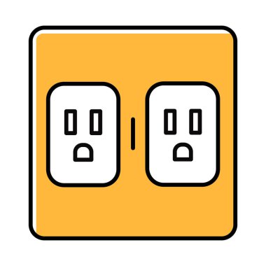 Prizlerin sarı renk simgesini yüklüyorum. İki priz var. Elektrik. 