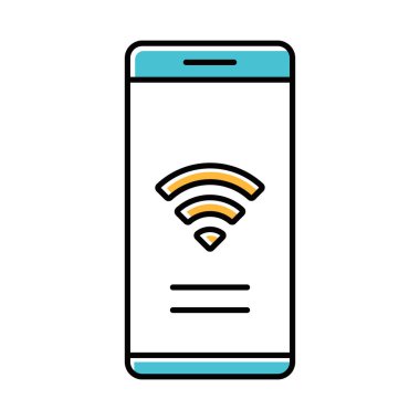 İnternet erişimi renk simgesi. Karı bölgesi. Web bağlantısı. Akıllı Fon