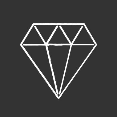 Elmas tebeşir ikonu. Düz kristal. Dekoratif deha. Mücevherler 