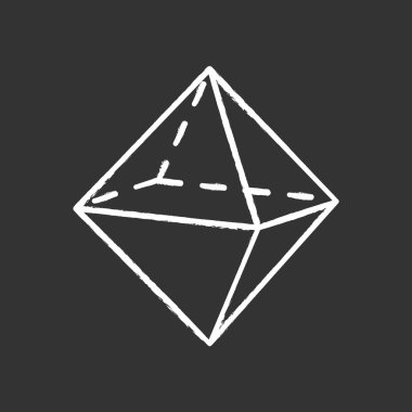 Sekizgen tebeşir ikonu. Çifte piramit. Geometrik boyutsal incir