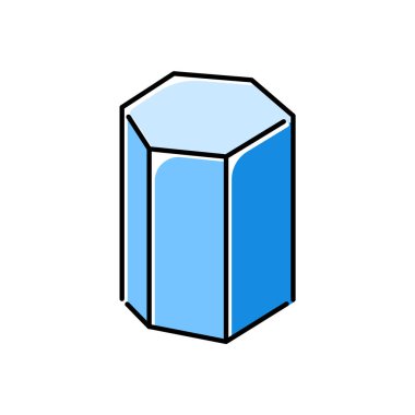 Altıgen prizma renk simgesi. Geometrik boyutsal figür. Hexago