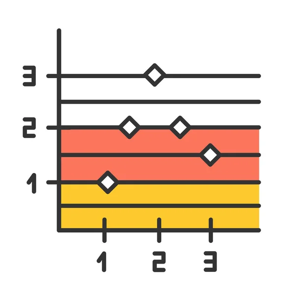 Wijs en figuur grafiek kleur pictogram. Informatieve grafiek. Ondernemingen — Stockvector