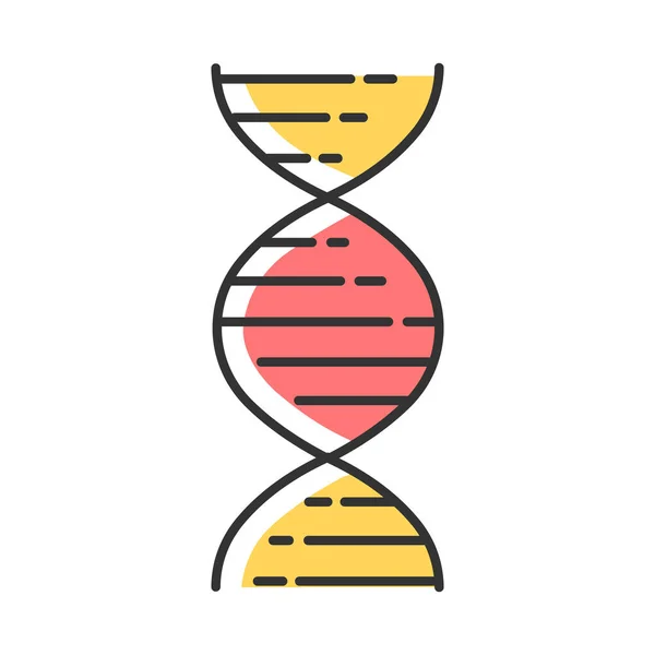 ADN doble hélice icono de color. Ácido desoxirribonucleico, ácido nucleico — Vector de stock