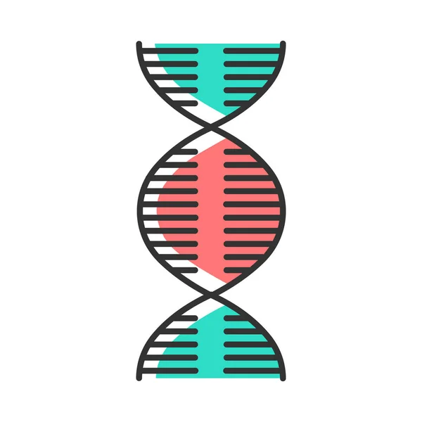 Icono de color espiral de ADN. Desoxirribonucleico, hélice de ácido nucleico. Spi. — Vector de stock
