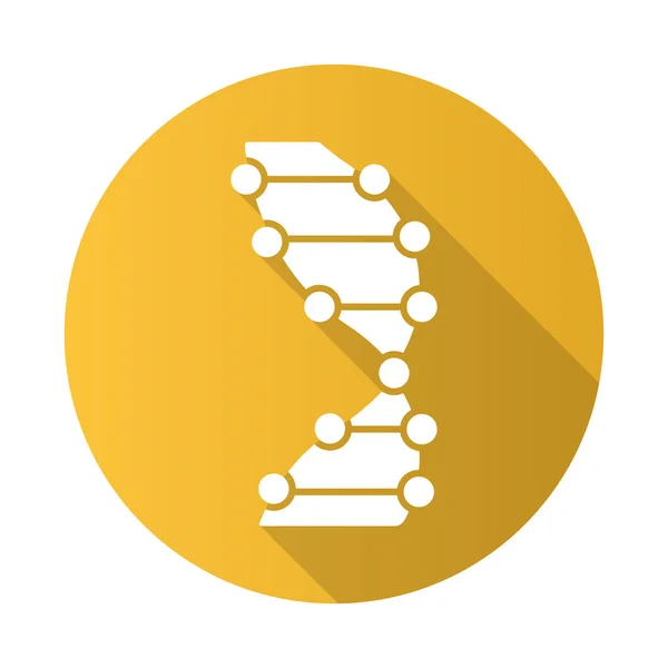 DNS helix sárga lapos design hosszú árnykép ikon. Z-DNS. Kormány — Stock Vector