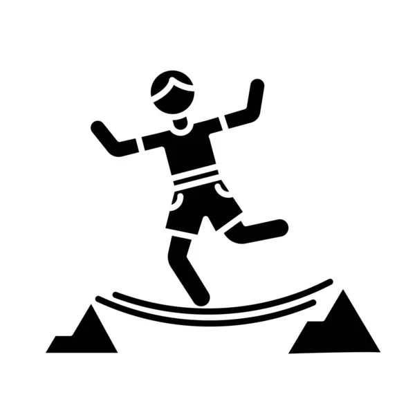 Destacando el icono del glifo. Aflojando. Caminar y equilibrar en tig — Vector de stock