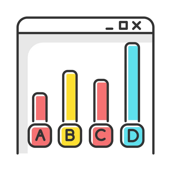 Online survey color icon. Statistics analysis. Web chart. Intern — Stock Vector