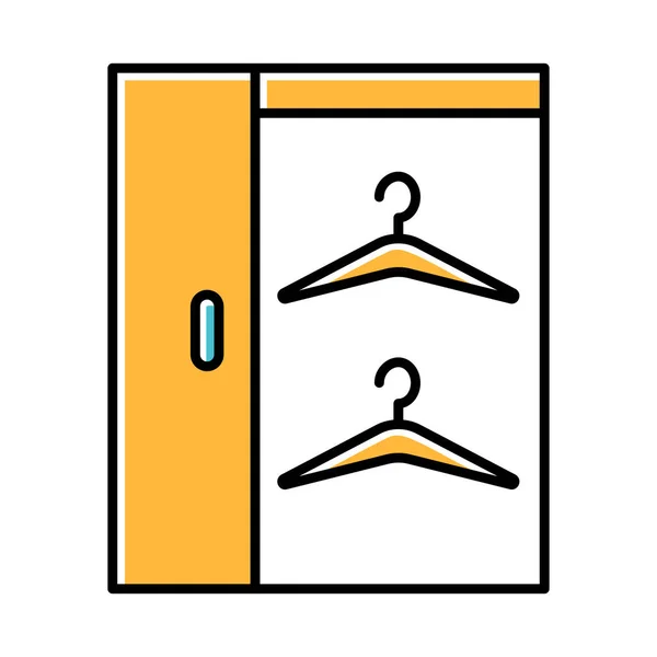 Walk in closets icono de color amarillo. Vestuario. Armario. Horno — Vector de stock