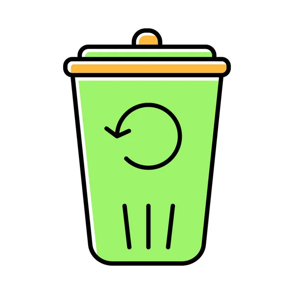 Service de recyclage icône de couleur verte. Conversion des déchets . — Image vectorielle