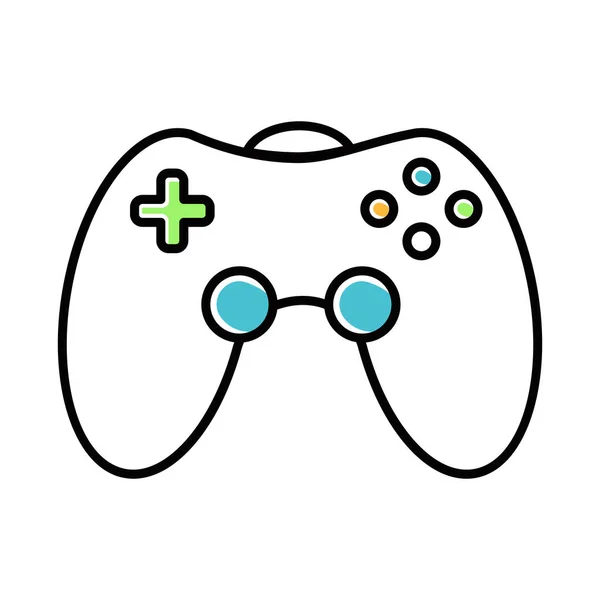 Sala giochi icona di colore bianco. Gamepad. Controllore di videogiochi. Comunicazioni — Vettoriale Stock