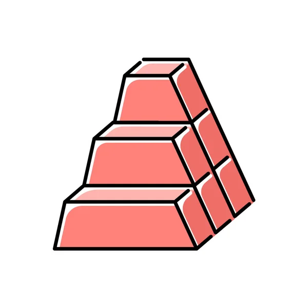 Tégla színű ikon. Dimenziós blokkok készlete. Geometriai érték — Stock Vector