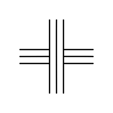 Çapraz renk simgesi. Mürekkep düz paralel çizgiler. Çapraz siyah s