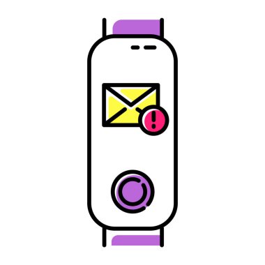 Görüntü rengi üzerine gelen e- posta uyarısı içeren fitness izleyicisi