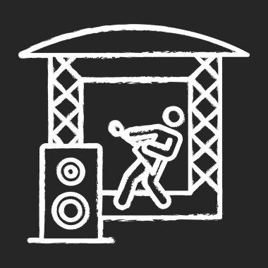 Müzik endüstrisi tebeşir ikonu. Konser ajansı. Rock, pop festivali. O