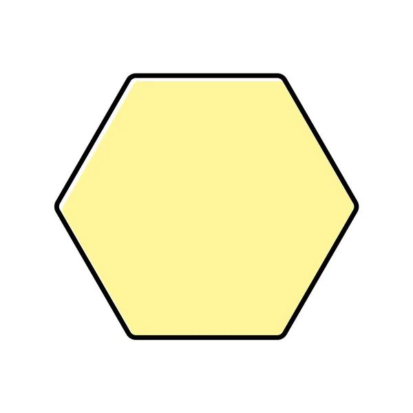 Εξάγωνο έγχρωμο εικονίδιο. Γεωμετρικό σχήμα έξι όψεων. Διακοσμητικό γράφημα — Διανυσματικό Αρχείο