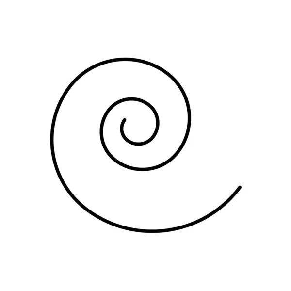 Spiralfarbiges Symbol. gekrümmte Linie. Schwarzer Strudel. winkte. Minimum — Stockvektor