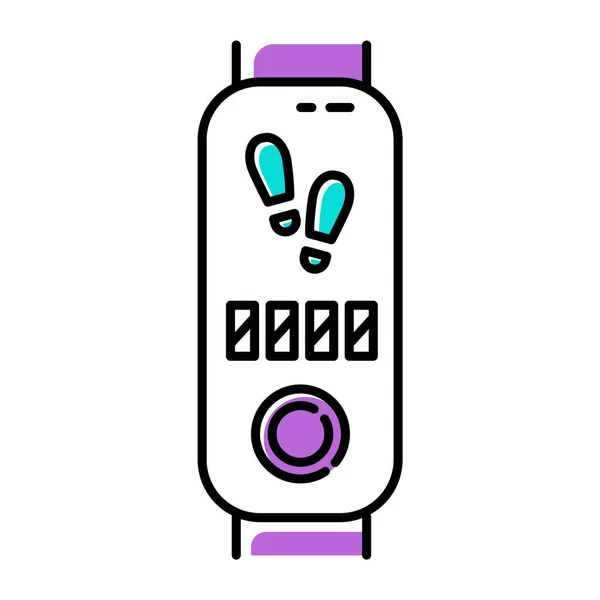 Traqueur de fitness avec icône couleur du compteur pas à pas. Trendy wellness de — Image vectorielle