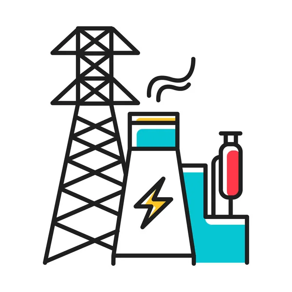 能源工业蓝色图标. 电力工程。 电力 — 图库矢量图片
