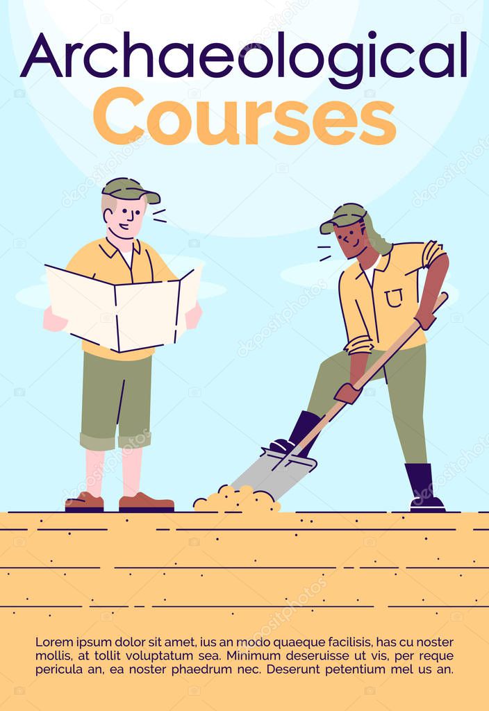 Archaeological courses brochure template. Flyer, booklet, leafle