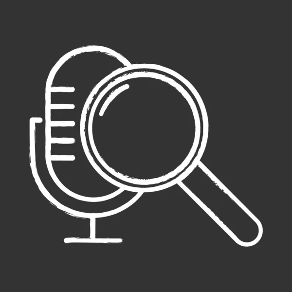 Voice search command chalk icon. Sound request idea. Microphone — Stock Vector