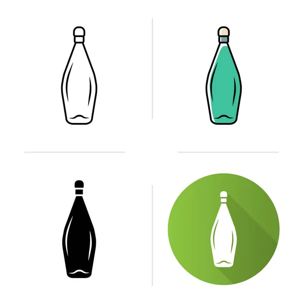 Weingut-Service-Symbole gesetzt. Weinflasche mit Korken. Bar, Restaurant — Stockvektor