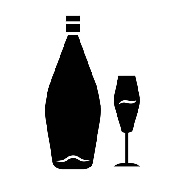 Знак винного знака. Алкогольный бар. Бутылка и бокал вина. Алкоголик — стоковый вектор