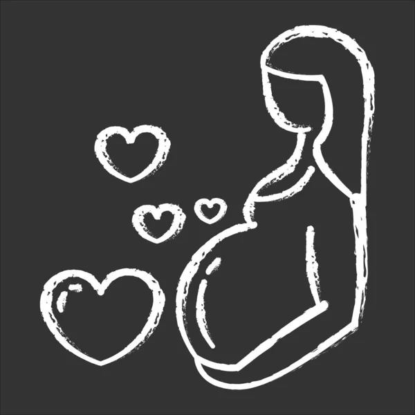 Icono Tiza Cuidado Del Embarazo Periodo Prenatal Maternidad Paternidad Esperando — Vector de stock