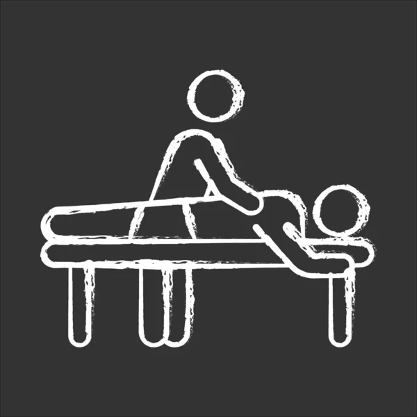 Icône Craie Massage Services Centre Spa Procédure Médicale Professionnelle Soulagement — Image vectorielle