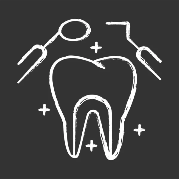 Icône Craie Soins Dentaires Procédures Médicales Dentisterie Odontologie Examen Des — Image vectorielle