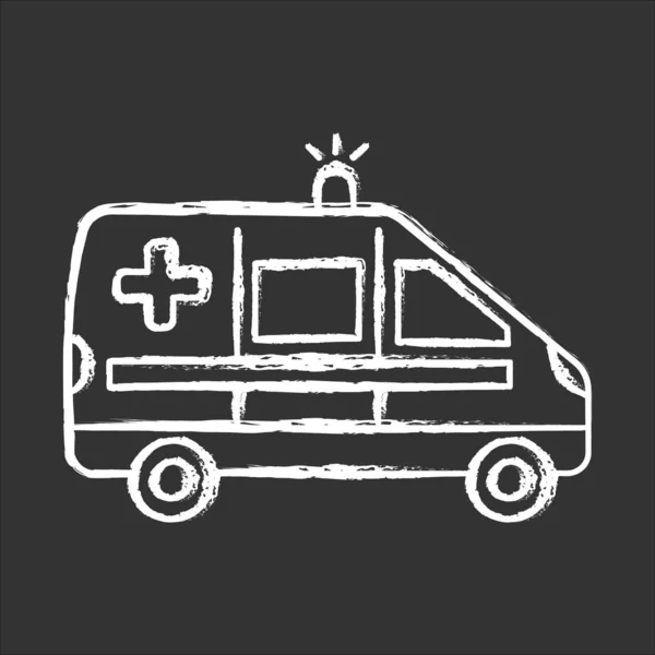Icono Tiza Atención Médica Emergencia Ambulancia Transporte Urgente Pacientes Primeros — Vector de stock