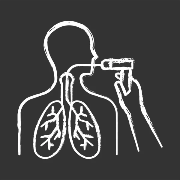 Bronchoskopie Kreide Symbol Atemwegskontrolle Lungenkrebsrisiko Untersuchung Medizinischer Eingriff Brustendoskopie Gesundheitsdienstleistungen — Stockvektor