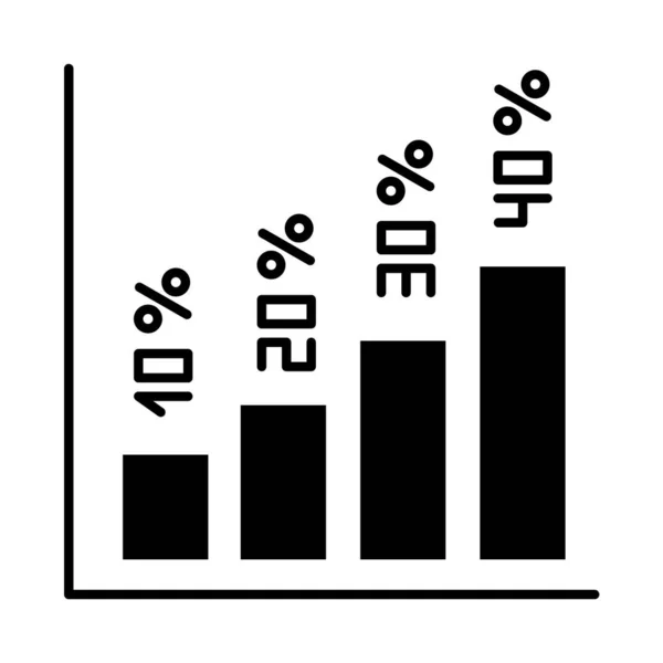 Histogram Glyph 아이콘 세그먼트 증가하고 있습니다 비즈니스 다이어그램 실루엣의 상징이야 — 스톡 벡터