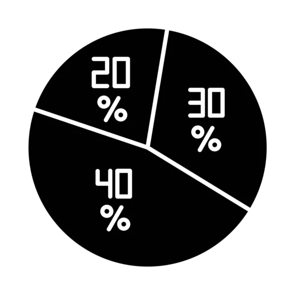 Pie Diagramm Glyphen Symbol Runddiagramm Mit Segmenten Kreis Infografik Mit — Stockvektor