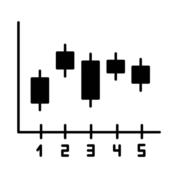 Icono Del Glifo Gráfico Velas Cuadro Gráfico Gráfico Diagrama Negocios — Vector de stock