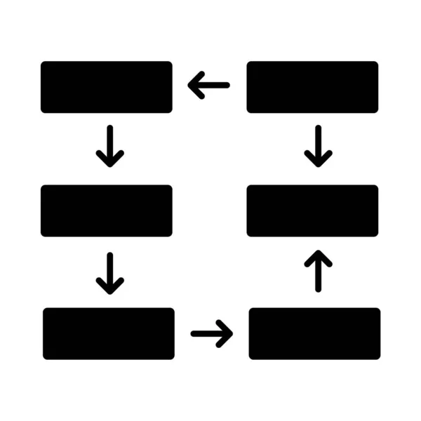 Anslutningsdiagram Glyf Ikon Kablage Framstegsstadier Presentation Process Visualisering Nätverksdiagram Sluten — Stock vektor